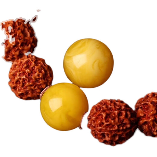 DL 1998 Fat Donglai same style natural beeswax round beads single beeswax single bead round beads chicken oil yellow floating flower old wax single hand 12mm chicken oil yellow floating flower one