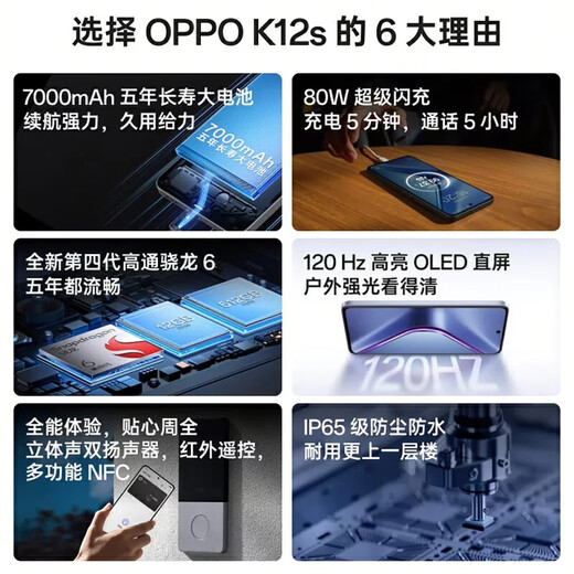 OPPO mobile phone OPPO Reno14 Pro 16GB+512GB Go to the store to purchase 12 installments Interest-free K12s Battery life 7000mAh 80W super flash charge Prism black 12GB+256GB Official standard configuration