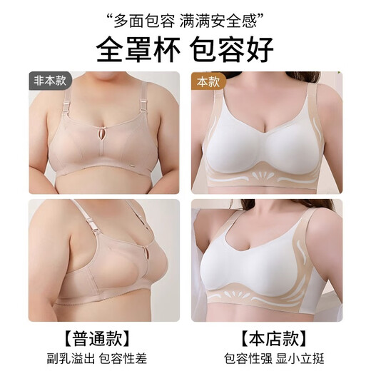Langsha Unterwäsche für Frauen im Sommer dünn, spurlos und fett plus großer Fett MM180jin [Jin entspricht 0,5 kg] Große Brüste zeigen kleine Brüste und Mutter -BH