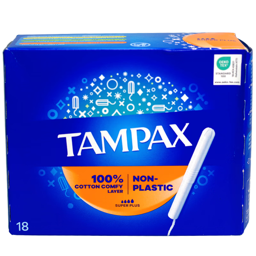 TaMPAX (TAMPAX) easy to push long catheter, large flow tampon, sanitary napkin, auntie, smooth and easy to push, imported from Europe [extra large flow] long catheter * 18 pieces