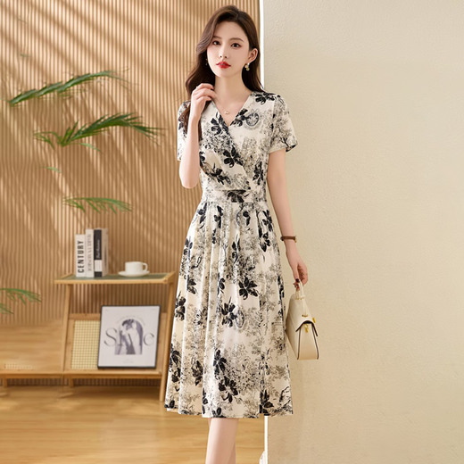 Ehangy International Brand International Light Light Luxury Luxury Women's 2025 Nuevo temperamento francés que abraza la falda de cuello en V delgado L [caja de regalo de alta gama]