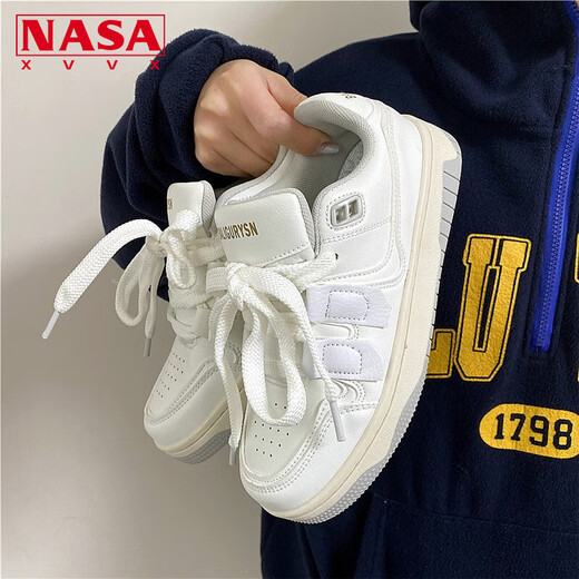 NASA XVVX板鞋男生ins超火港风小众情侣运动休闲鞋子新款潮流百搭滑板男鞋 6630-白绿色 42