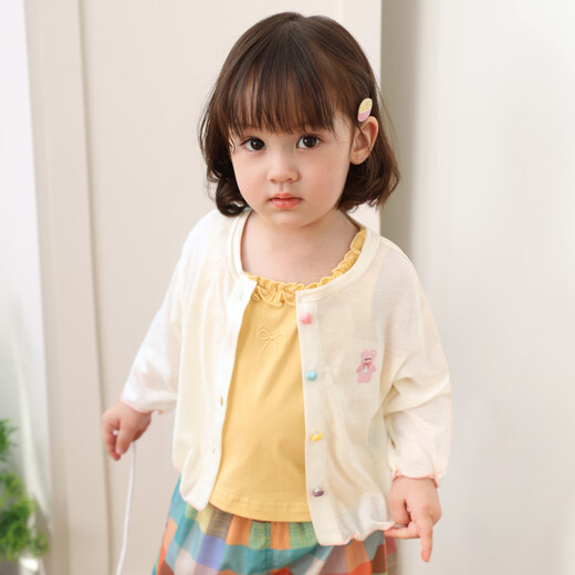 LUSON小o爸女婴童 女宝宝空调衫开衫2025夏季新款婴儿冰丝百搭薄款外套
