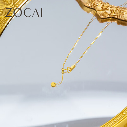 Zokai yellow 18K gold necklace female snake bone chain simple and versatile birthday gift X00646