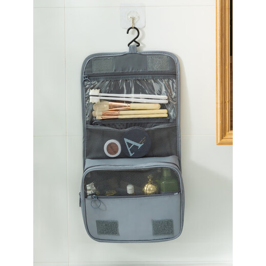 He Jiagong Washing Bag Cosmetic Bag Women's Portable Large Capacity Carry-On Organizing Bag Simple Men's Travel Waterproof Storage Bag Upgraded Navy Blue