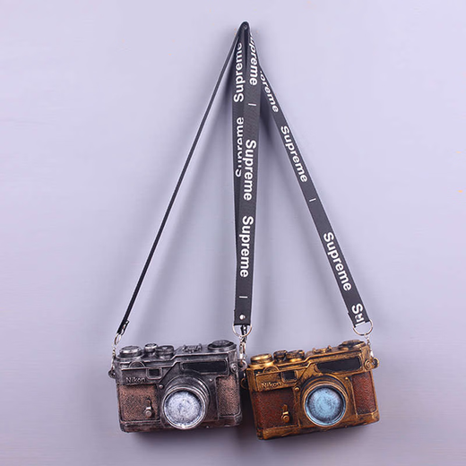 Sanqihu American retro creative camera model ornament store home decoration coffee shop European craft gift plaid 16803 gold