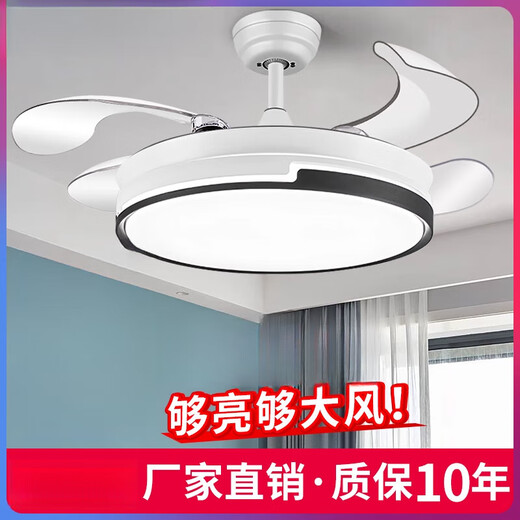 Leishi Lighting NVC fan light 2025 new home living room dining ceiling fan light bedroom electric fan chandelier integrated lamp 12048 model-48 inch-support elf + Wujibian