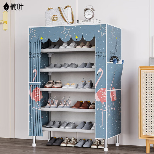 Nanye shoe rack simple shoe rack storage rack door multi-layer shoe cabinet dust-proof small storage shoe rack QX6-76-JD