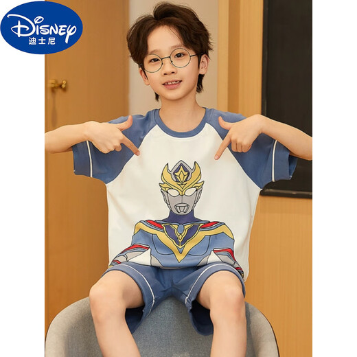 迪士尼（Disney）儿童棉睡衣男孩2025夏季款宝宝套装男童布莱泽装甲奥特曼家居服 N682布莱泽装甲-男童 100 cm/8码【身高85-102cm】