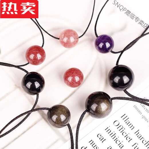 SNQP Hong Kong and Macao light luxury high-end quality obsidian necklace lucky bead pendant for women simple peace jewelry crystal men's hanging 12-14-16 finger bead size (both men and women can