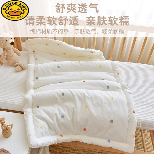 G.DUCKKIDS新生婴儿床褥子幼儿园宝宝小被褥儿童床褥垫纯棉可水洗午睡铺垫子 彩虹 100*60cm