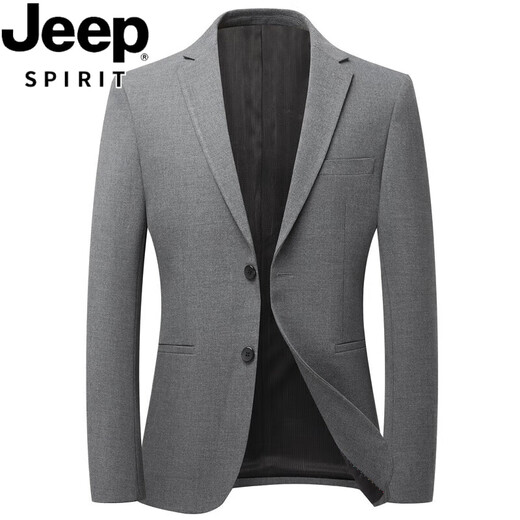 JEEP SPIRIT blazer men's business casual small suit single-piece spring and autumn formal wear middle-aged dad 9926 grey [dark pattern] classic versatile M 170 [recommended 100-119Jin [Jin equals 0.5 kg]]