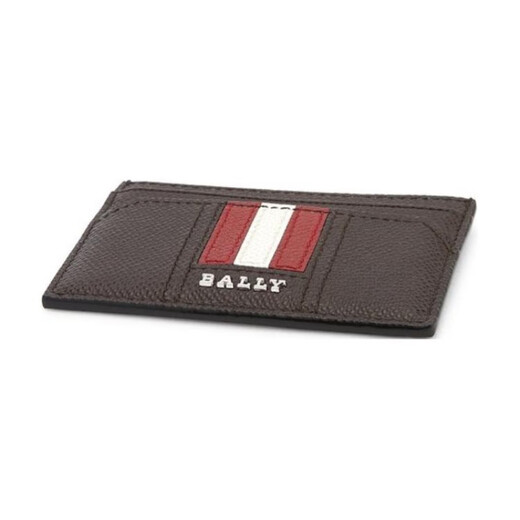
BALLY (BALLY) red and white striped leather leather card bag card clip for men's coffee color basic package (pack + dust bag)