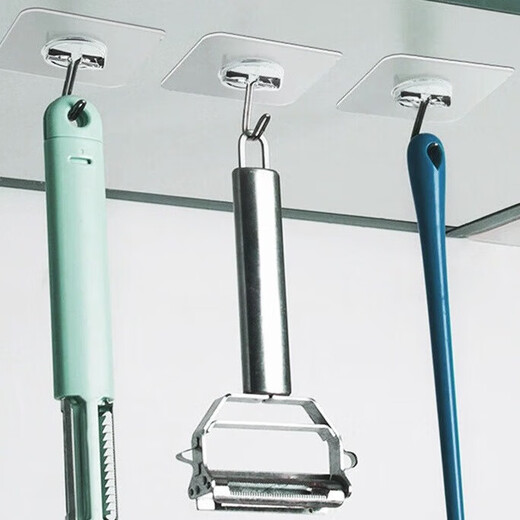 Hook strong adhesive wall hanging load-bearing suction cup traceless nail rack kitchen punch-free hook sticky hook 5 pack