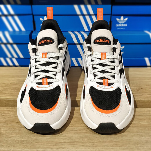 阿迪达斯 （adidas）跑步鞋男鞋女鞋2025秋季新款运动鞋SPIRITAIN 2000缓震老爹鞋休闲 JH7371黑白橙 36.5  (225MM)