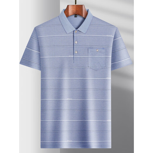 ZGA HaiLan Home same style dad suit summer men's short-sleeved T-shirt middle-aged and old men's body ice silk-9855 gray real pocket M 48/165