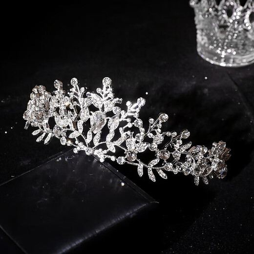 Crystal birthday crown tiara garland tiara princess girl children's crown proposal and certificate photo props bride wedding