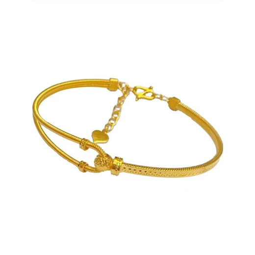 Fat Donglai same style 18K gold horseshoe buckle bracelet yellow buckle half bracelet bracelet ring for women 999 gold horseshoe buckle bracelet