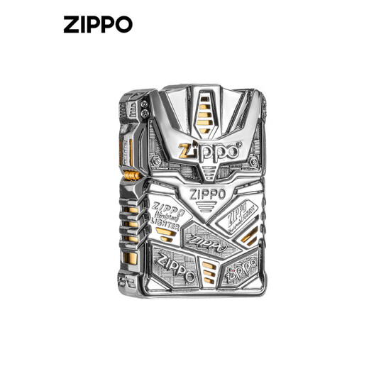 ZIPPO打火机机甲 正版防风煤油火机盔甲情人节送男友礼物 机甲-银色【单机无油】DY9902TJ