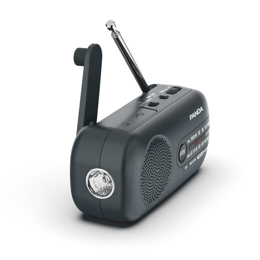 Panda (PANDA) multifunctional emergency radio for the elderly, hand-cranked power generator, combat preparedness, disaster prevention, flashlight, lighting, charging, outdoor portable FM broadcasting, semiconductor reserve supplies 6251, hand-cranked power generator/SOS alarm/lighting radio