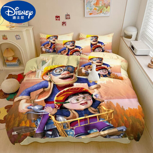 迪士尼（Disney）全棉卡通可爱熊出没儿童男孩女孩三件套件套学生宿舍四件套可定制 3892V 床单款 1.5床（被套150*200）四件套