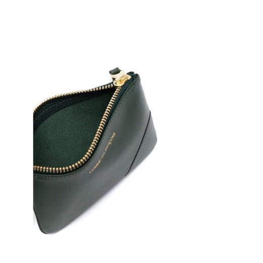 Comme des Garcons de cuero para mujeres con cremallera de cuero hardware de oro
