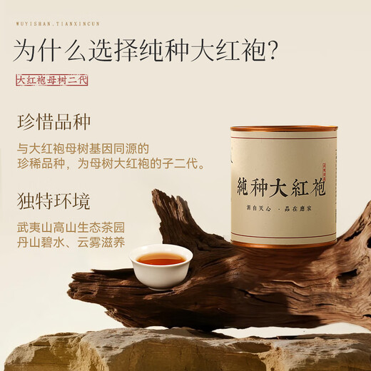 武夷山大红袍乌龙茶武夷岩茶正岩大红袍一级50g中火罐装茶叶