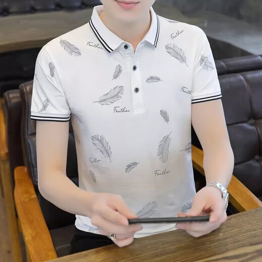 丨利郎丨品牌男装有领Polo衫夏季男士短袖T恤ins棉质修身半袖潮牌衣服 2023677豆绿色2024 M 体重90-100