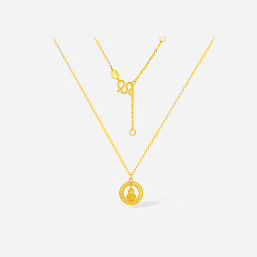 Saturday Fu Hollow Gourd Gold Necklace Women's Foot Gold Pendant Birthday Gift Price A0615820 Approximately 4.39g 40+5cm