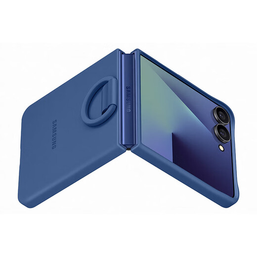 Samsung Galaxy Z Flip7 Ring Silicone Protective Case Mobile Phonee Case Bleu