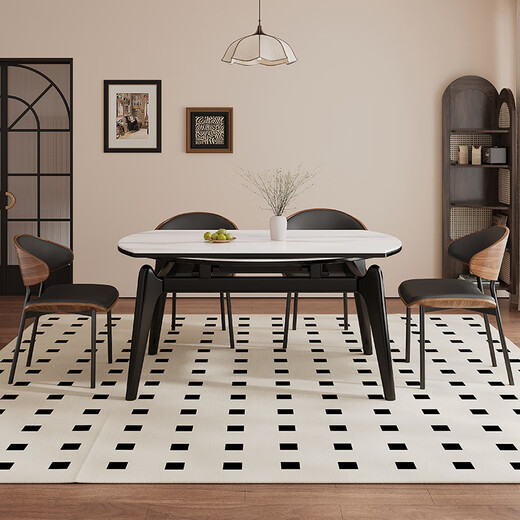 
Gujiajiajia furniture 2025 new small apartment microcrystal stone retractable dining table super crystal stone household solid wood square radius 9905# solid wood retractable table 9905# solid wood retractable 76cm 148X90X