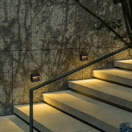 Wen Shi Ou Ming installed base light sensing light stair step lamp human body sensing small spotlight step lamp 86-type linear wall lamp BD15275*80mm5W warm light [connect switch]