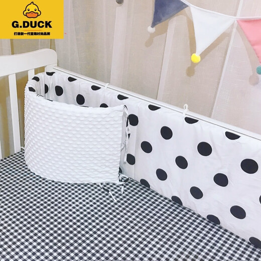 G.DUCKKIDS crib bedside soft cover cloth one piece pure cotton splicing bed baby bedding removable, washable and anti-collision customizable zodiac tiger baby (double-sided version) length 40 height 30cm