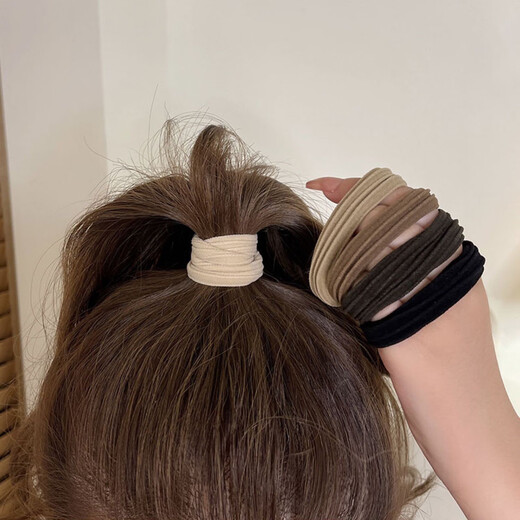 Juvia headband Mickey flower polka dot butt hair band female cute ball head flower princess rubber band hair accessories hair band JYFQ148 straight stripes mixed color 10-piece set