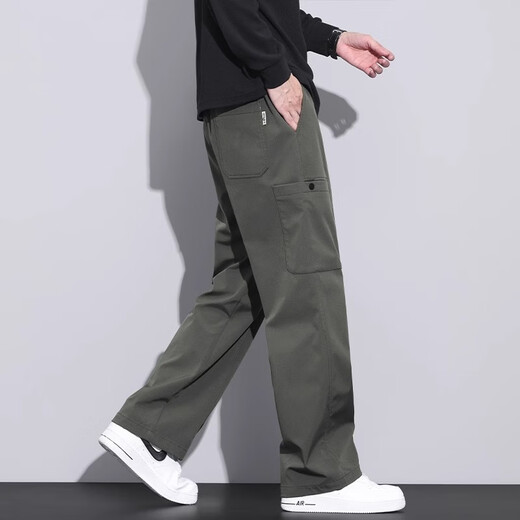 啄木鸟美式潮牌工装裤子男宽松直筒伞兵裤2025夏季薄款运动冲锋休闲长裤 9856#卡其 M 【推荐90~110斤穿】