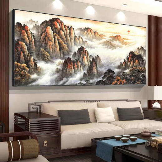 Sanqihu 2024 Neues Hängsmalerei mit Bergen, aber kein Wasser-Backing Mountainmalmals dekoratives Malerei Büro Landschaftsmal