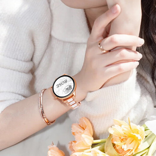 RKK Huawei phone is suitable for 2025 new WATCH GT5 smart watch for women calling blood pressure measurement sports bracelet lychee pattern butterfly buckle white skin [24h health monitoring