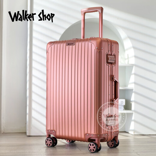 Walker Shop thickened all-aluminum alloy large-capacity 20-inch trolley suitcase business suitcase 28 multi-function boarding suitcase for men rose gold 28 inches (37 karat with a large capacity of about 92 liters)