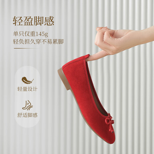 Zhr zapatos individuales para mujeres estilo ballet de primavera y verano frijoles suaves suaves zapatos de mujer temperamento de huevo de huevo zapatos de mantequilla ah679 rosa 36