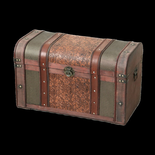 Oligo Collection - European retro home wooden box cabinet storage storage box decorative ornament photography props Deep purple 60104-12801 Single piece/set
