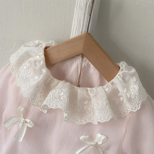 G.duck little yellow duck bag baby clothes spring and autumn 0-6 months newborn jumpsuit female baby one-year-old dress pink 73cm 73 size 3-7 months recommended for babies 6-8 kg