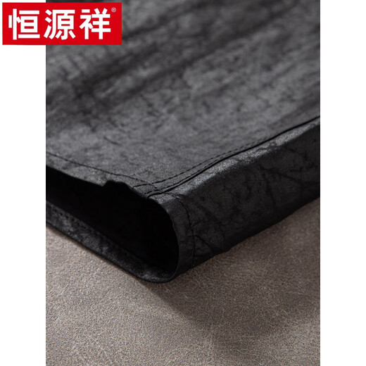 Hengyuanxiang Men's's Xiangyunsha Summer Summer Coll-Up Coll-Up Set Chinois Men's Chinese Style Style T-shirt Casual T-shirt Black Cost (avec 9226 Pantalon de ceinture de Turtle Pattern) 5xl recommandé 185-200 Jin [Jin est égal à 0,5 kg]