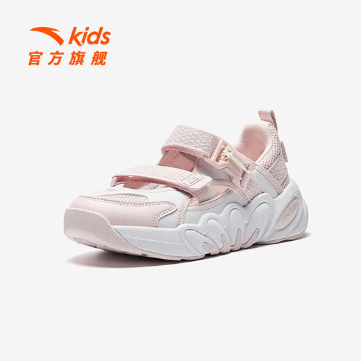 ANTA Children's Shoes Children's Sandals Girls' Shoes 2025 Summer New Product Succulent Mary Jane Outdoor Sports Shoes Beach Shoes Clear Water Powder/Anta White-4 38