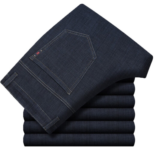 Tiger City Jeans Men d'âge moyen pantalon décontracté raide d'âge moyen automne et hiver épaisseur épaisse Business sans repasser pantalon masculin 1381 Black simple 30 Circle de taille 2 pieds 3