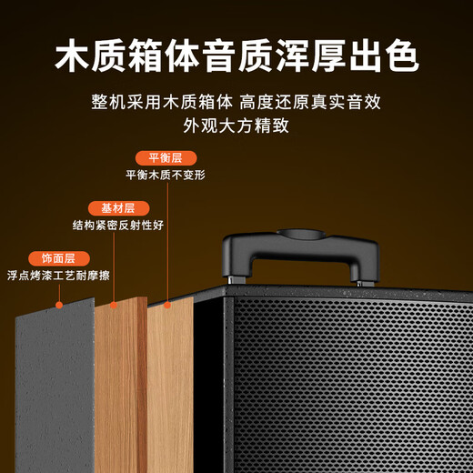 Sony Ericsson (soaiy) 8-inch square dance audio wooden high-power portable outdoor heavy bass Bluetooth karaoke special high-volume 7-speaker mobile trolley speaker performance dual microphone SA-X21L