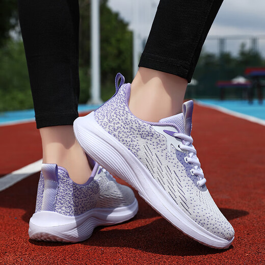 Hongxinger Frauenschuhe Frühling Neue Sportschuhe für Frauen leichter schockabsorbierender Laufschuhe, atmungsaktives weicher Sohle Freizeitschuhe Q686 Black 36