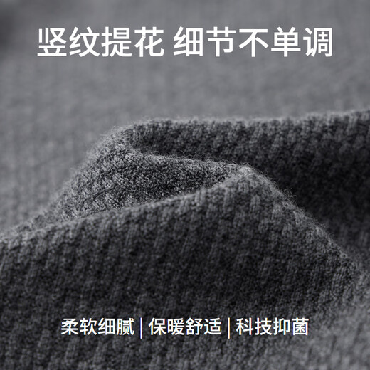 EMZ鄂尔多斯羊毛短袖POLO衫翻领上衣男士抑菌抗静电简约百搭舒适亲肤 深灰 L 175/92A