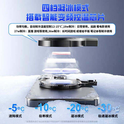 Maitai liquid-cooled magnetic mobile phone radiator AI intelligent temperature adjustment live broadcast ultra-quiet semiconductor refrigeration cooling artifact water-cooled back clip suitable for Black Shark 4pro tablet ipad Apple