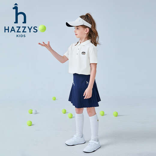 HAZZYS children's clothing for boys and girls 2025 summer new Polo short sleeves off white 130