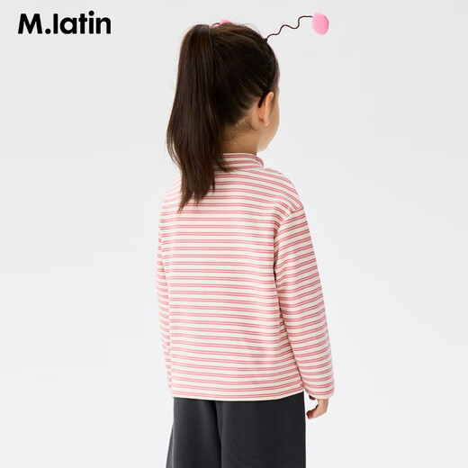 Ma Latin (M.Latin) Maratin children's clothing children's T-shirt 25 winter clothing new children's fun little ant print T-shirt pink strip 90